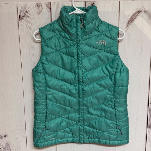 The North Face Aconcagua 550 Down Vest Kokomo Green  Medium Warm EUC - Picture 1 of 13
